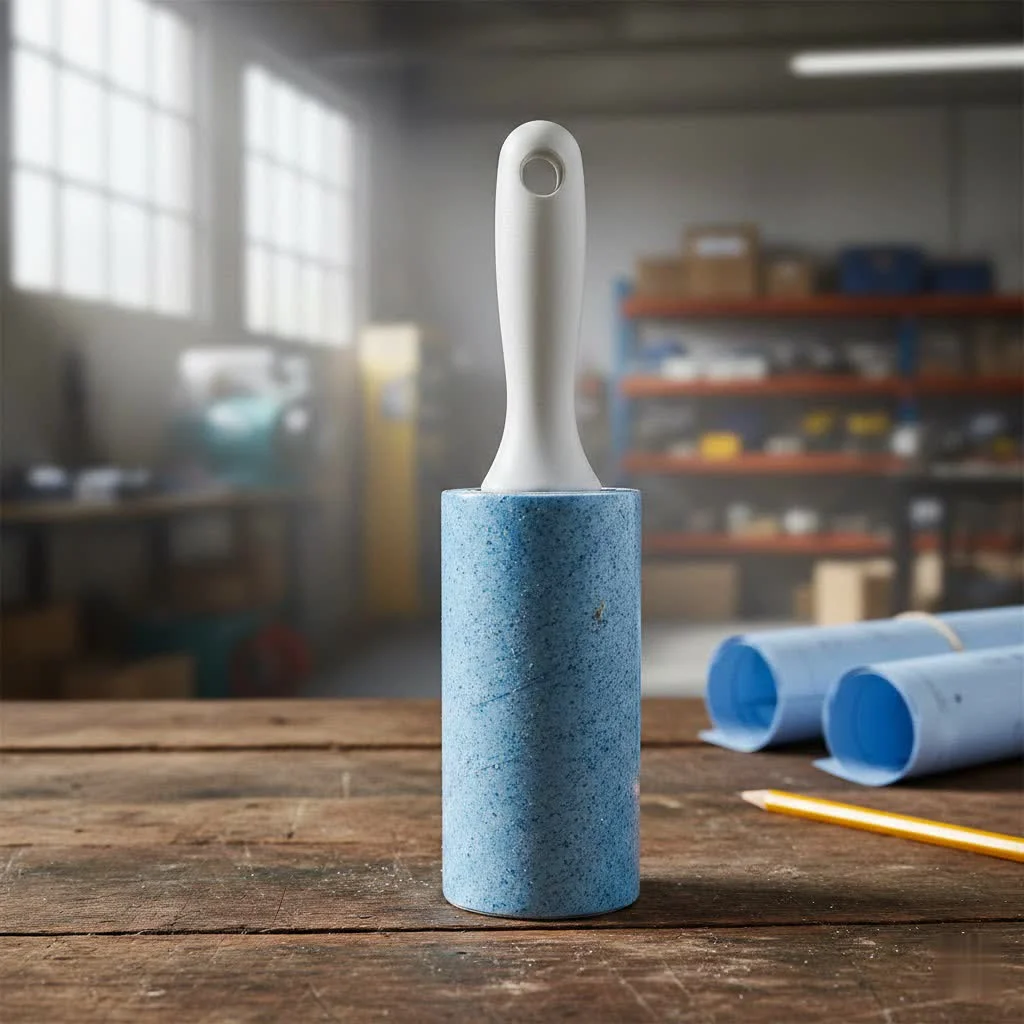 Floor lint roller with extended handle